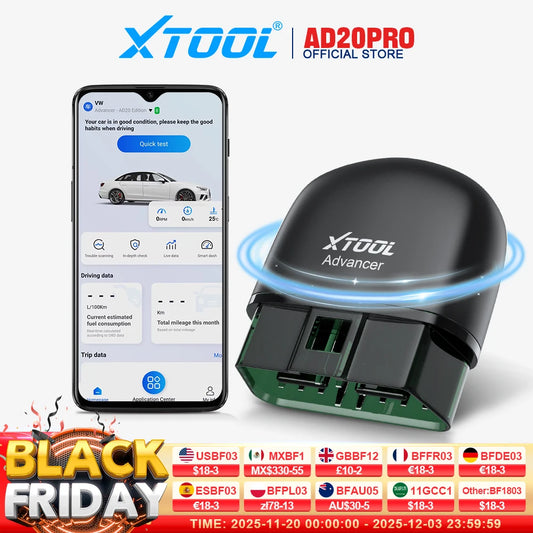XTOOL Advancer AD20PRO OBD2 Bluetooth Scanner Full System Car Diagnostic Tool