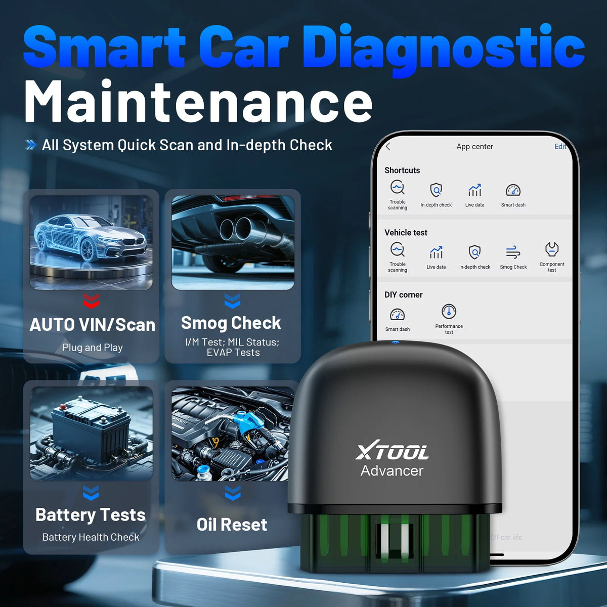 XTOOL Advancer AD20PRO OBD2 Bluetooth Scanner Full System Car Diagnostic Tool